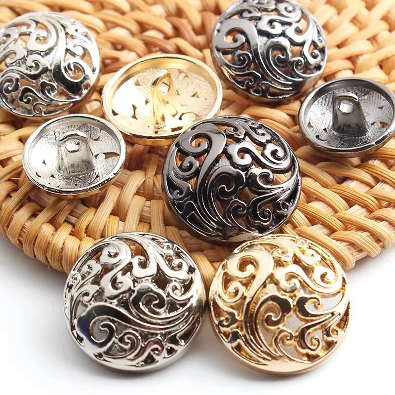 Button Hole Cutter - 10pcs 중공 금속 단추 중국어 길조