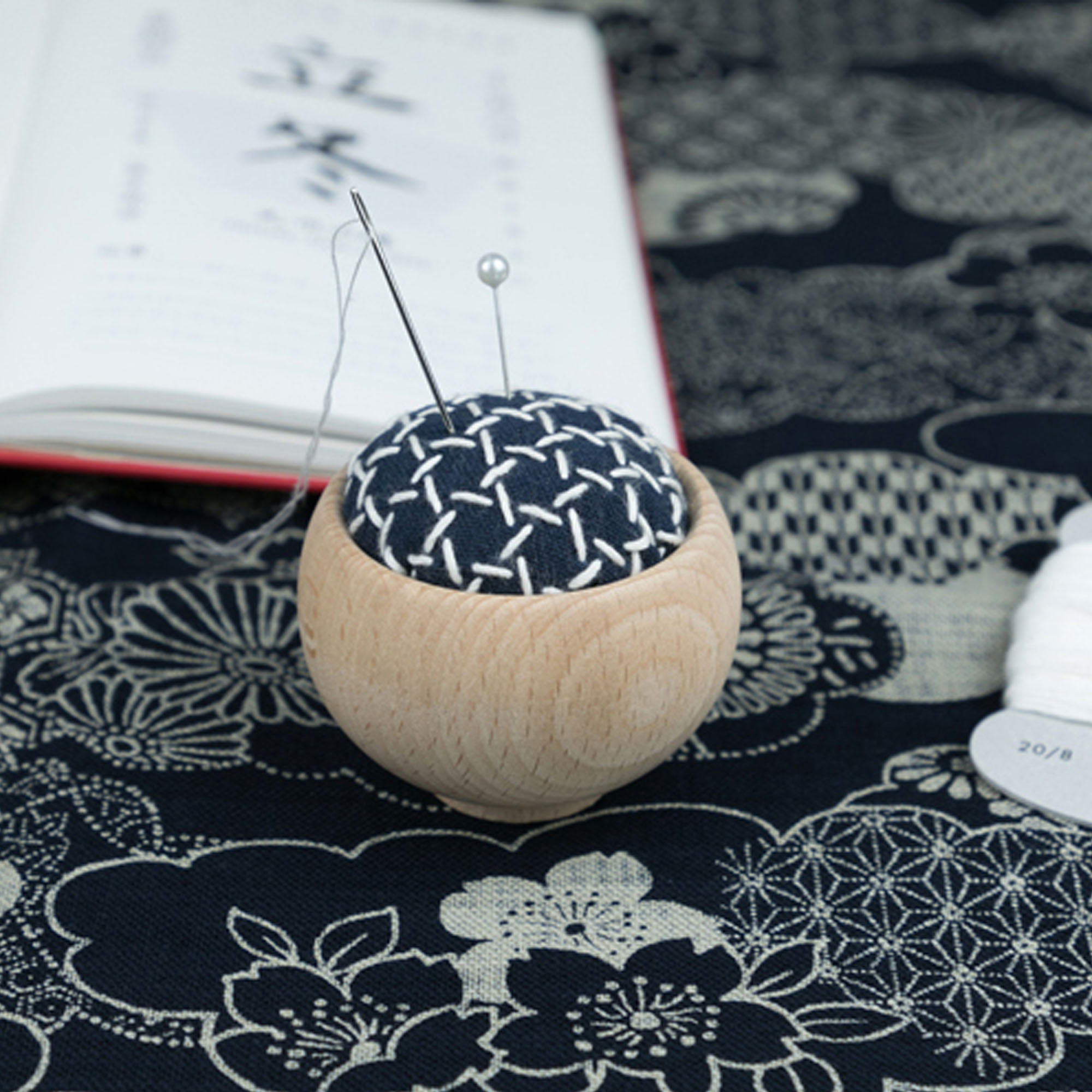 핀 쿠션, 일본 스타일 원목 바늘 베이스, 사시코 바늘 - Sewing Pin Cushion 리뷰 및 가격