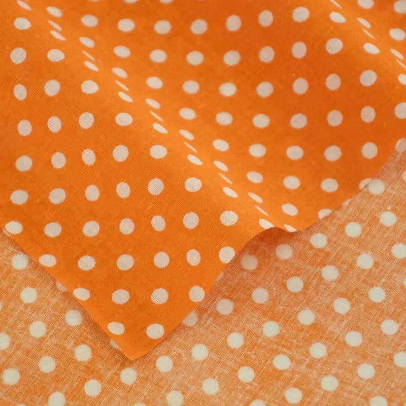 50X150CM 화이트 오렌지 폴카 도트 인쇄 코튼 원 - Sewing In Textile 리뷰 및 가격