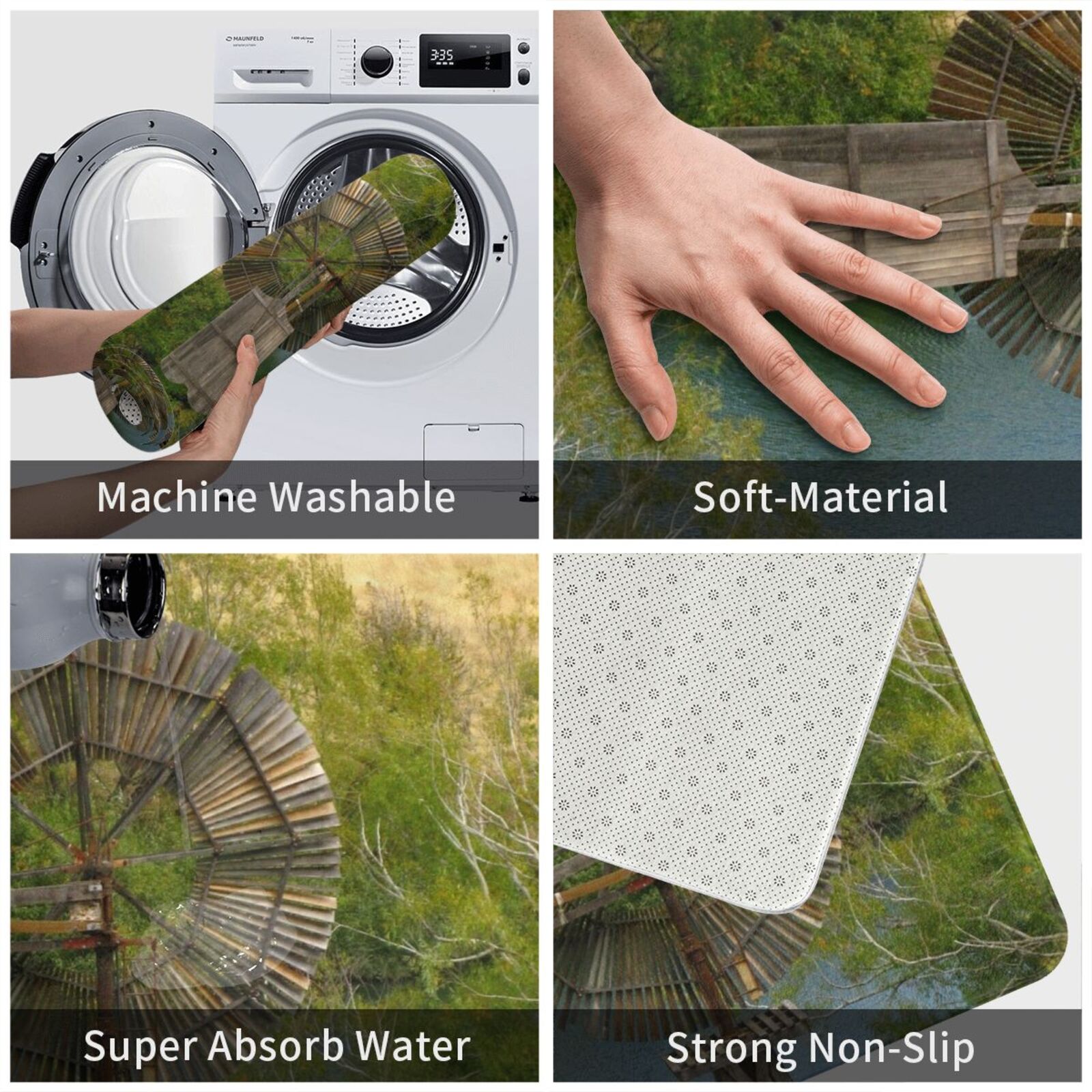 나무 풍차 카펫 매트 러그 쿠션 나무 풍차 풍차 역사적 - Century Textile & Sewing Supply Photos 리뷰 및 가격